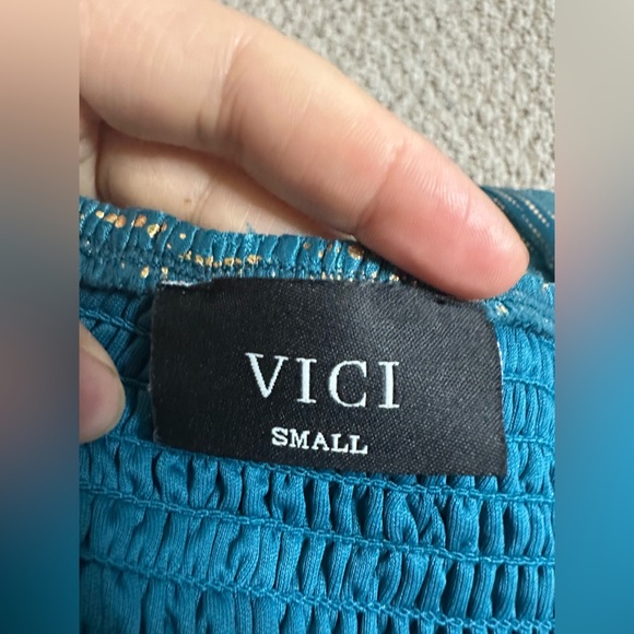 Vici Teal Long Sleeve Dress size Small - Picture 4 of 8